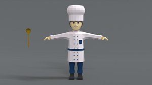 Low Poly Cartoon Chef