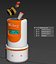 Restaurantkellner 3D-Roboter