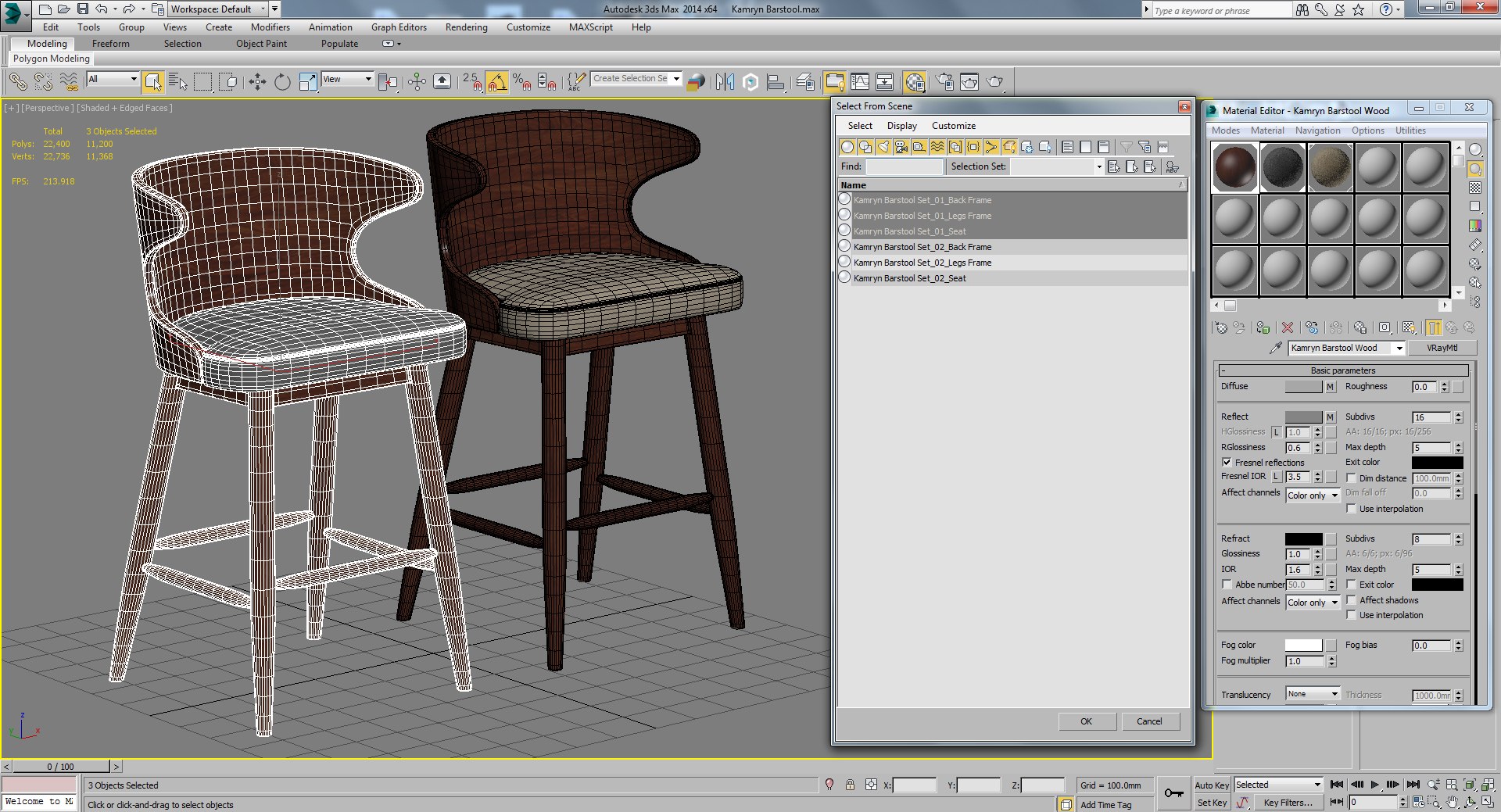 Kamryn Midcentury Modern Bar Stools Model TurboSquid 1948964