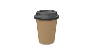 coffee cup cardboard board 3D model