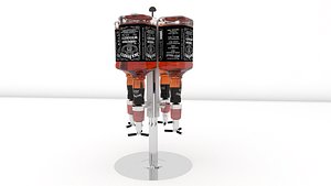 3D liquor dispenser 4 bottles model