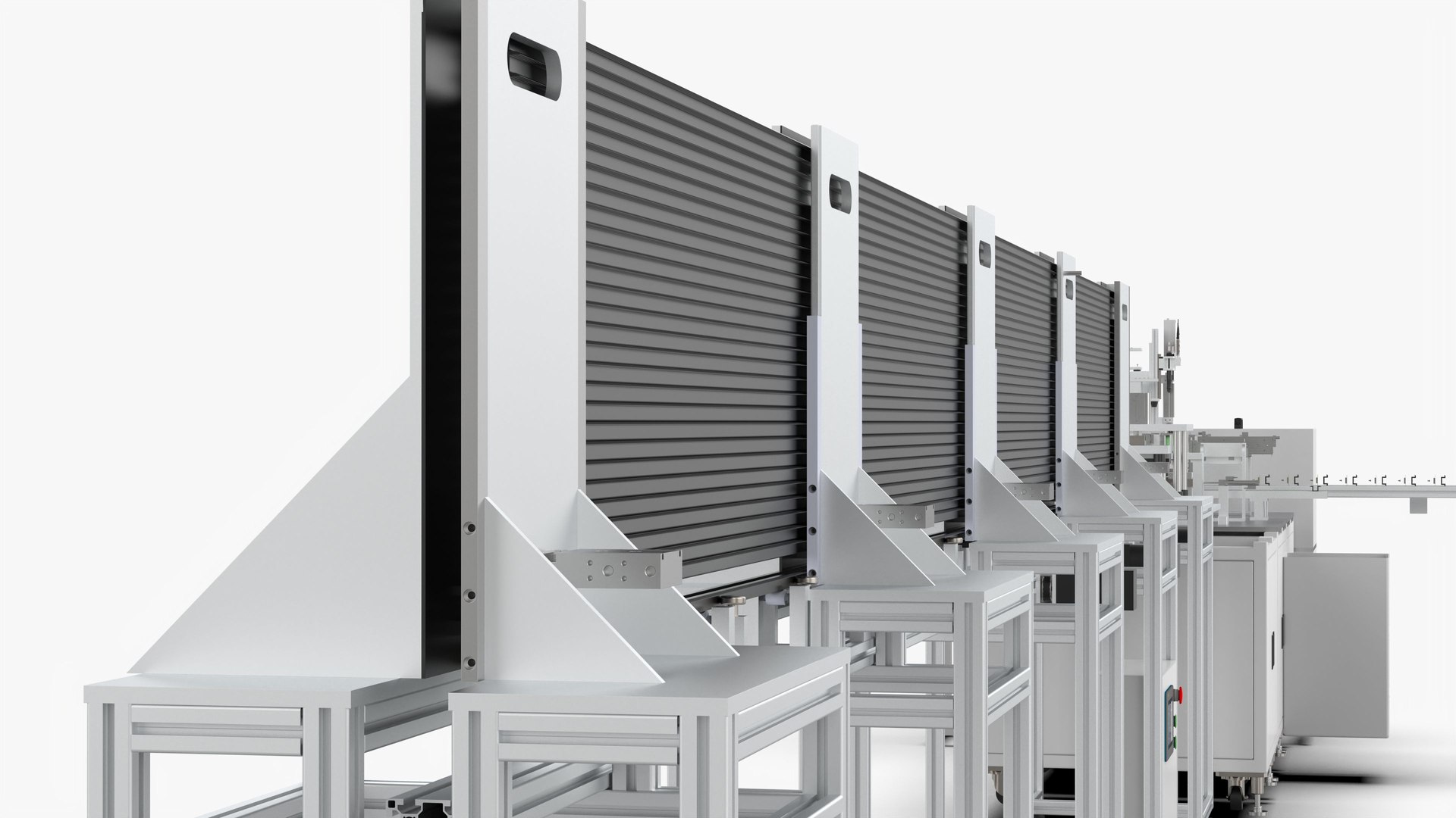 3D Automatic Profile Cutting Punching Fastener Assembly Line Model ...