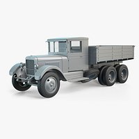 ZIS-6 Flatbed Truck High-Poly