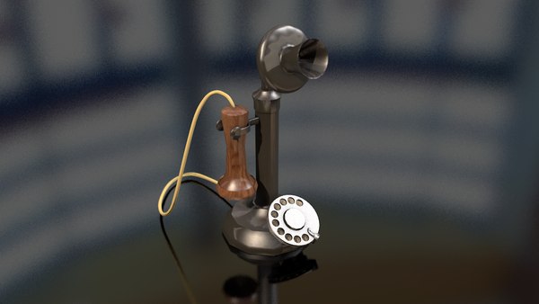 vintage old candlestick telephone 3D model