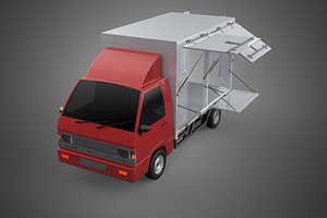 3D model EMPTY SHIPMENT CUBE VAN BOX TRUCK PICKUP VEHICLE TRANSPORT CAR
