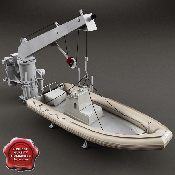 3d model boat davit rescue