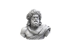 3D Zeus Greek God Bust Sculpture - 3D Print Model model