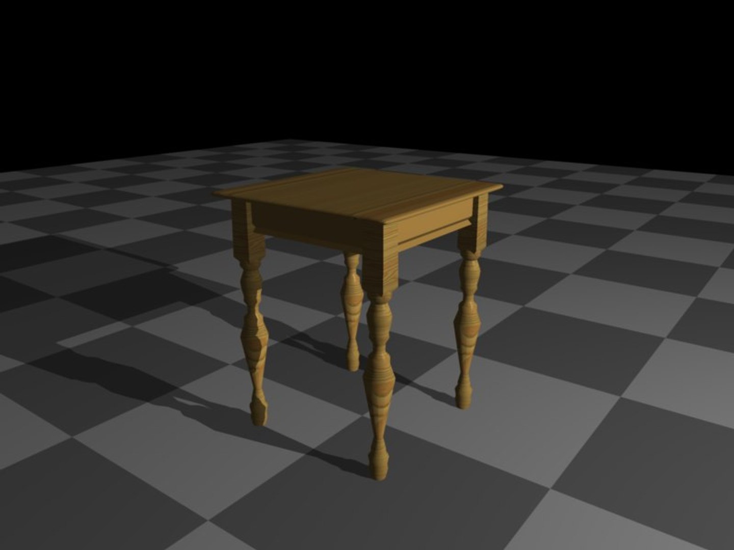 Wooden Table 3d Model