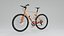Mountain Bike 3D Model Red to Orange Gradient Frame with Bar Ends Royalty Free Brand