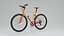 Mountain Bike 3D Model Red to Orange Gradient Frame with Bar Ends Royalty Free Brand