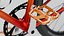 Mountain Bike 3D Model Red to Orange Gradient Frame with Bar Ends Royalty Free Brand