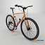 Mountain Bike 3D Model Red to Orange Gradient Frame with Bar Ends Royalty Free Brand