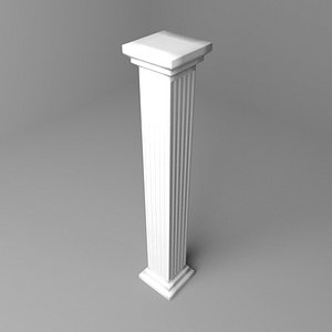 3D model pillar square 3