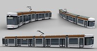 Marseille France tramway Low-poly