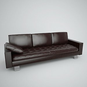 brown leather sofa 3d model