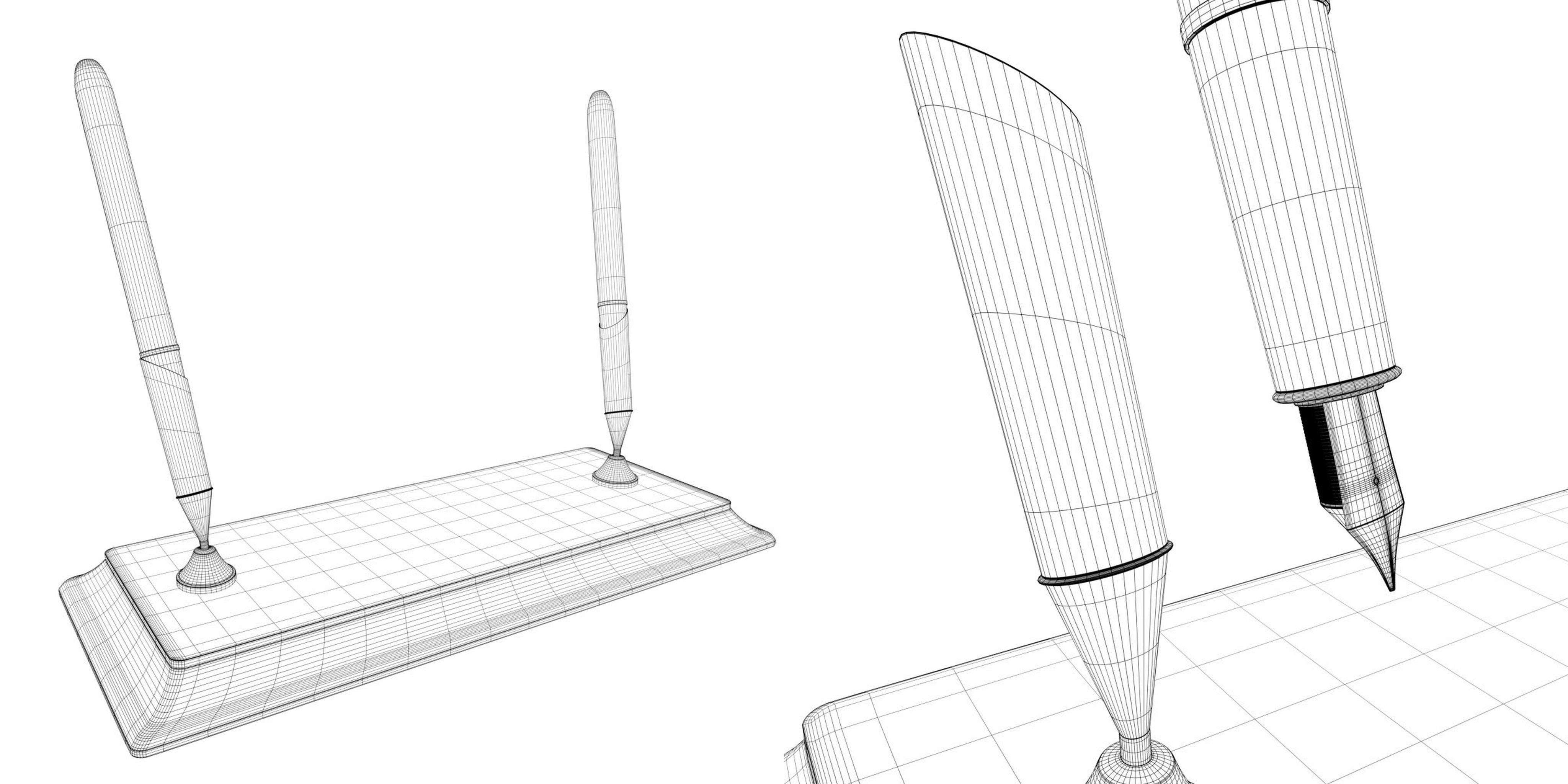 Double pen stand 3D model TurboSquid 1375500
