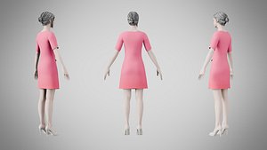 Dress 37 Brink Pink 3D