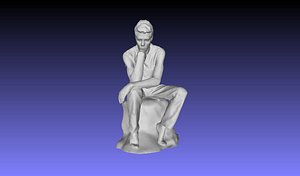 thinker on 3D model