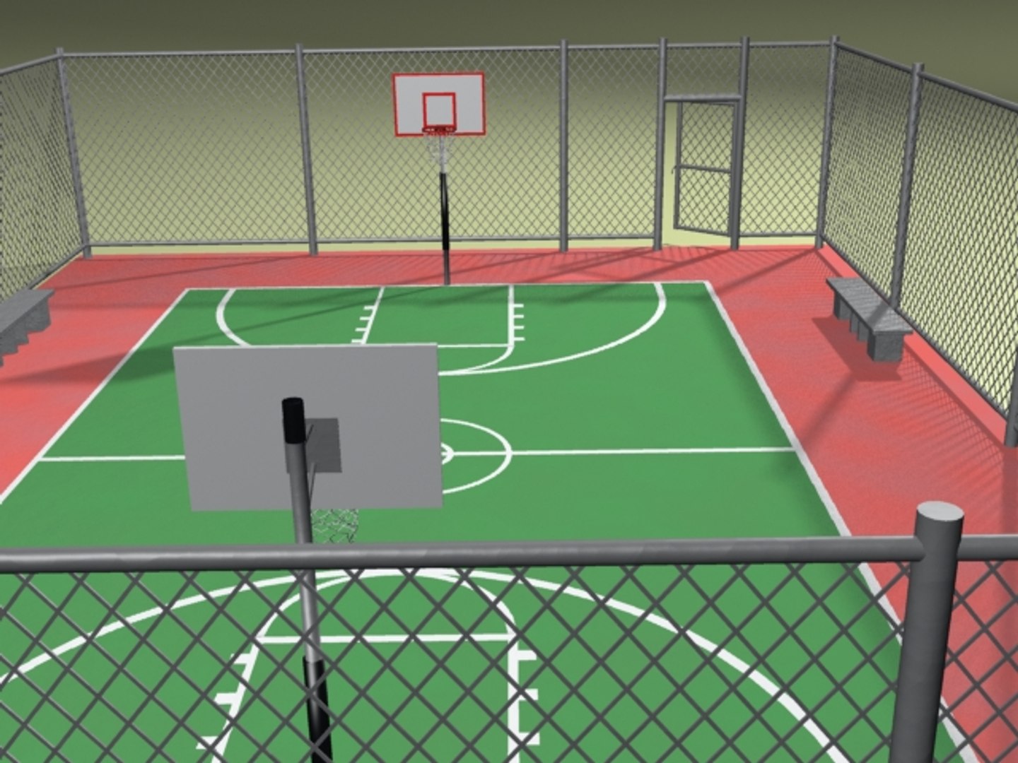 3d Basketball Courts Zipped Hoop Model