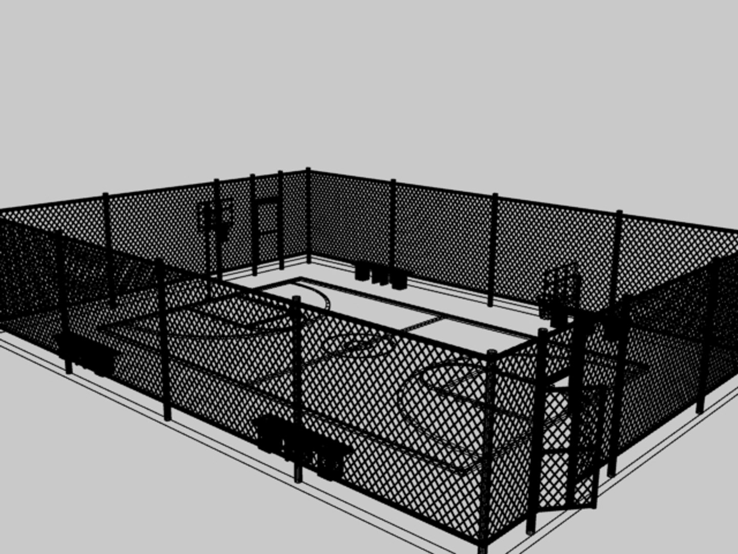 3d Basketball Courts Zipped Hoop Model