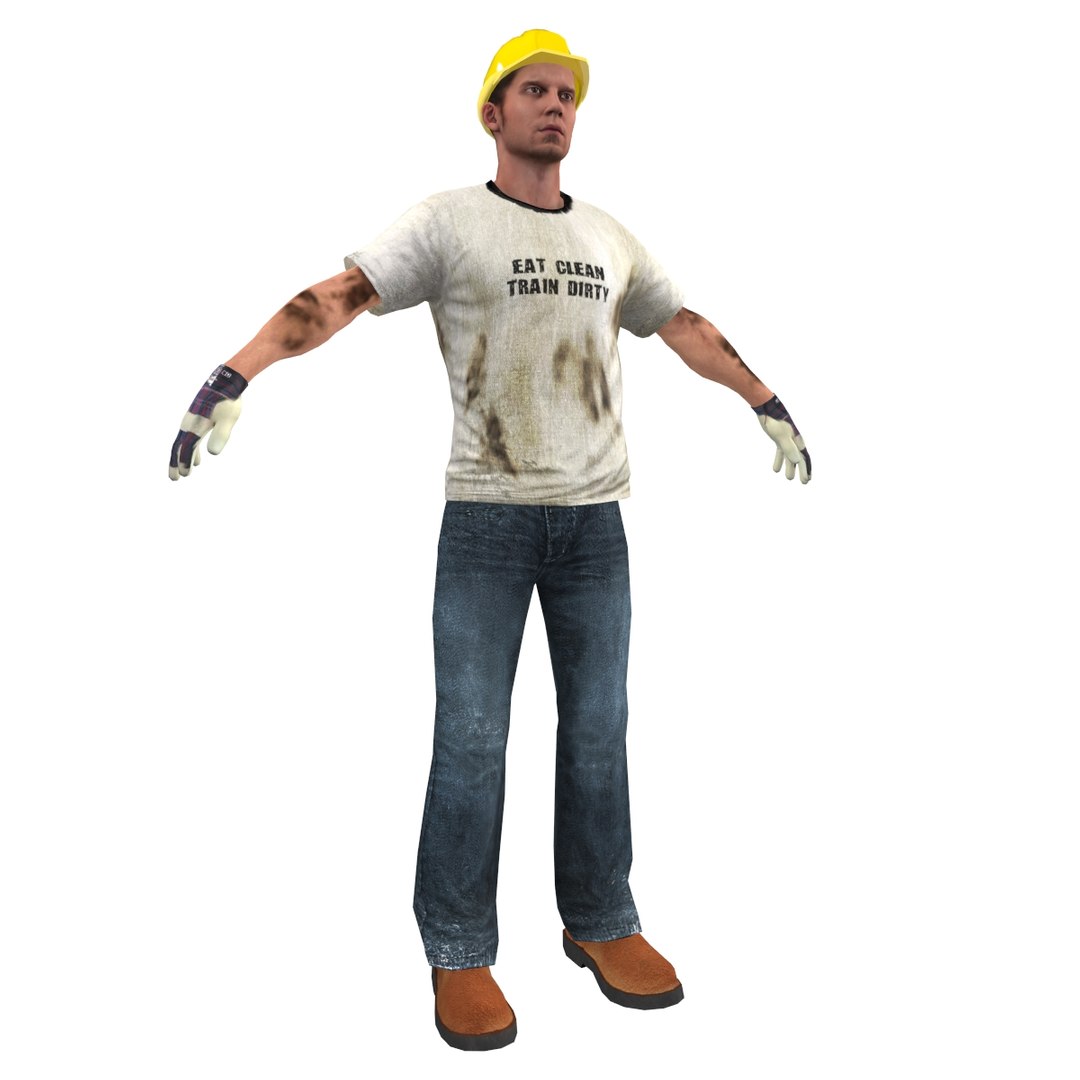 3d Model Worker People Character