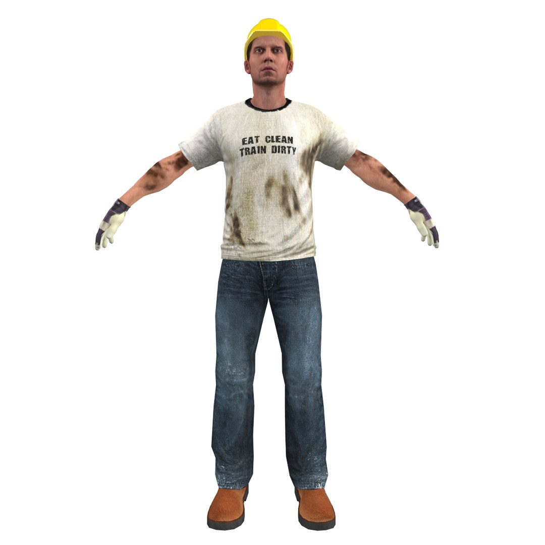 3d Model Worker People Character