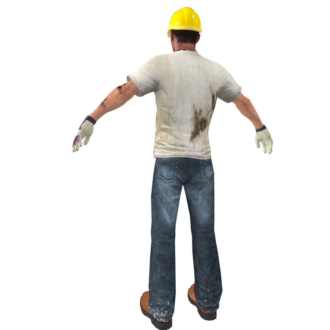 3d Model Worker People Character