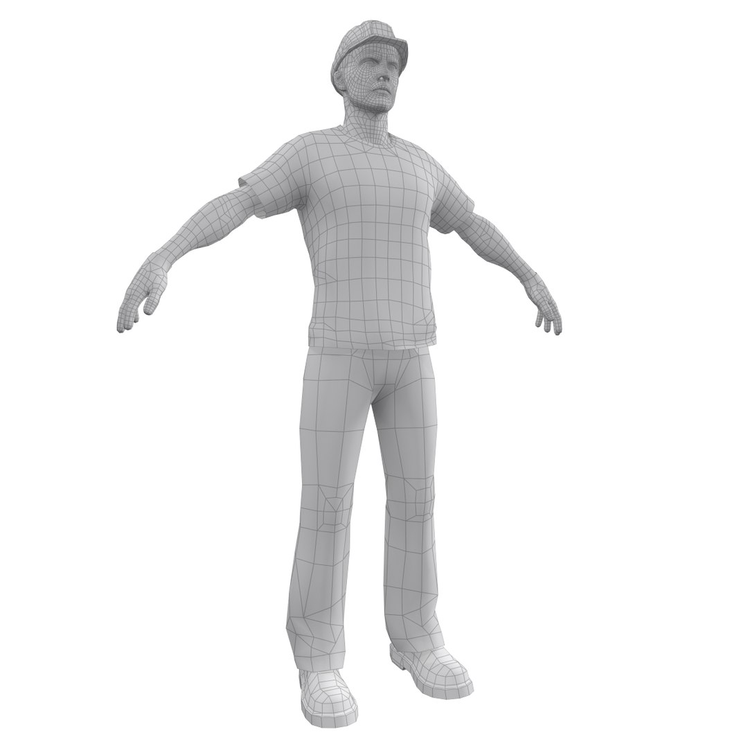 3d Model Worker People Character