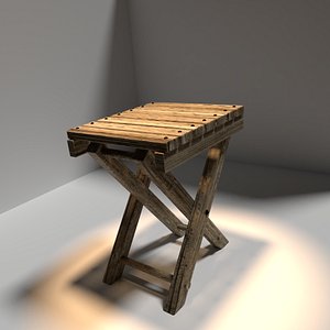 wooden stool 3D model