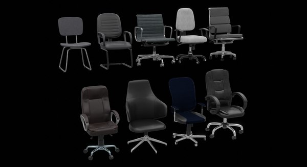 Office chairs collection 3D model