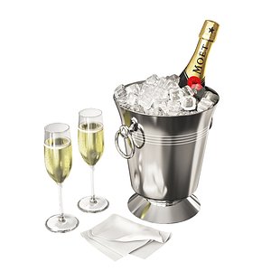 champagne moet bucket 3D model