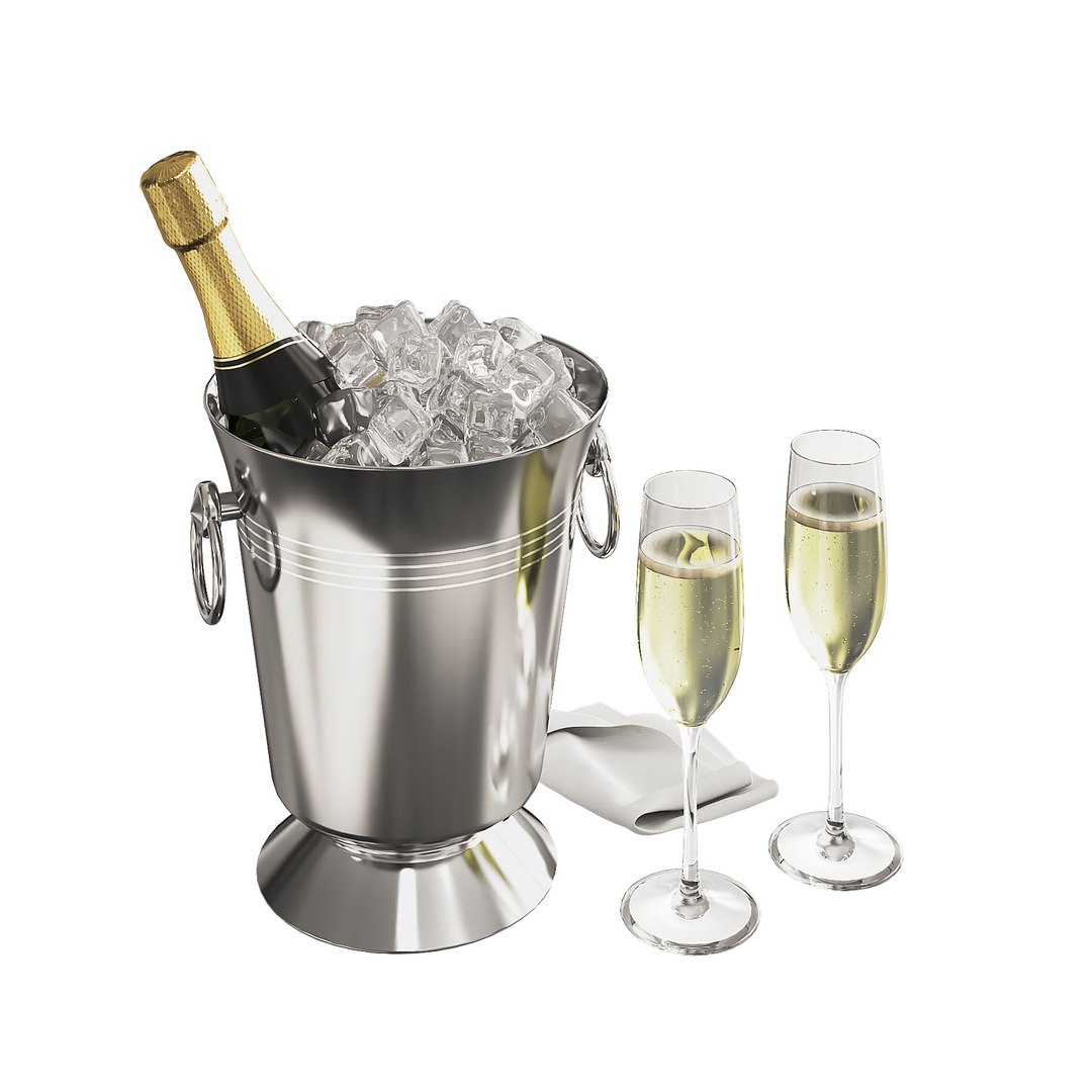 Champagne Moet Bucket 3D Model - TurboSquid 1550782