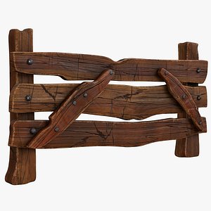 Old Wooden Fence 3D model