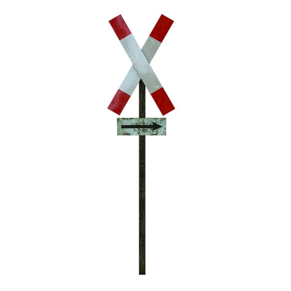 3D model old road sign