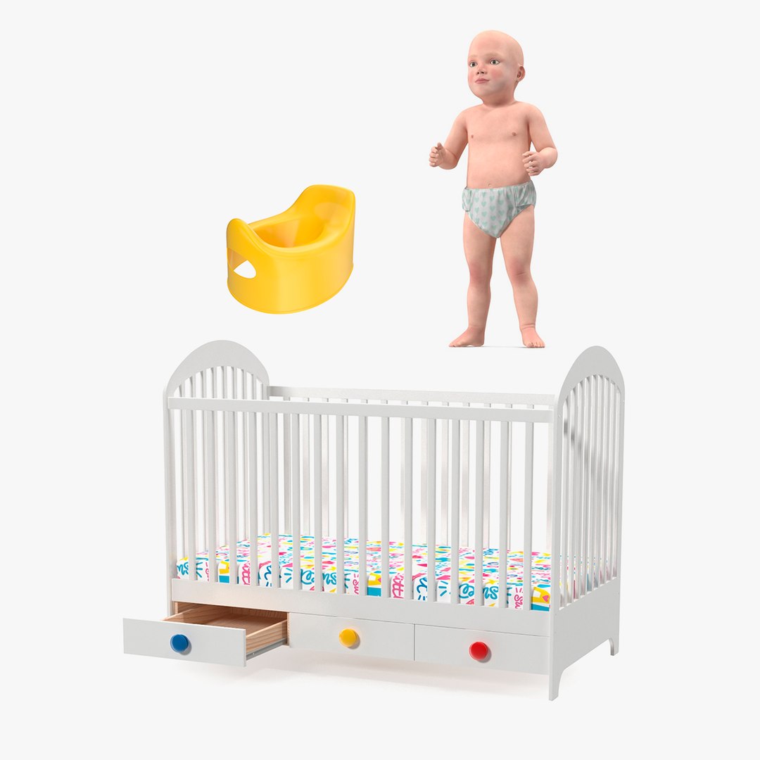 Baby Boy with Child Accessories Collection 2 3D model preview