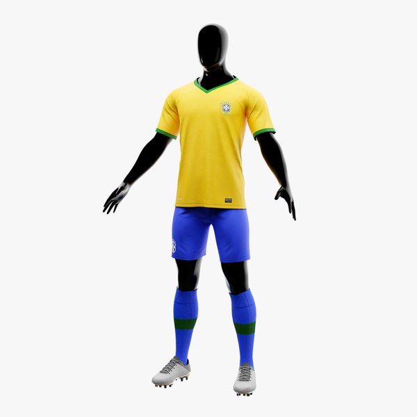 3D model Football Jersey Outfit Uruguay VR / AR / low-poly