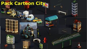 pack Cartoon City 3D model