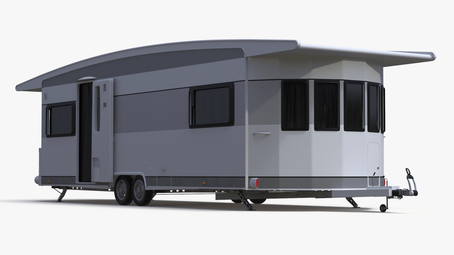 LANDHAUS Hobby Caravan Rigged 3D model preview