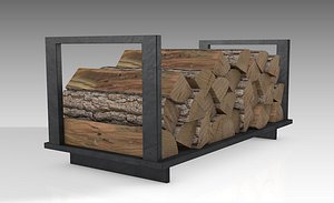 3D firewood wood rack model