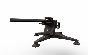 3D Sci-fi Turret Gun - mechanical