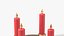 Advent Candle Ring with 4 Red Candles and Flames - Christmas Prop