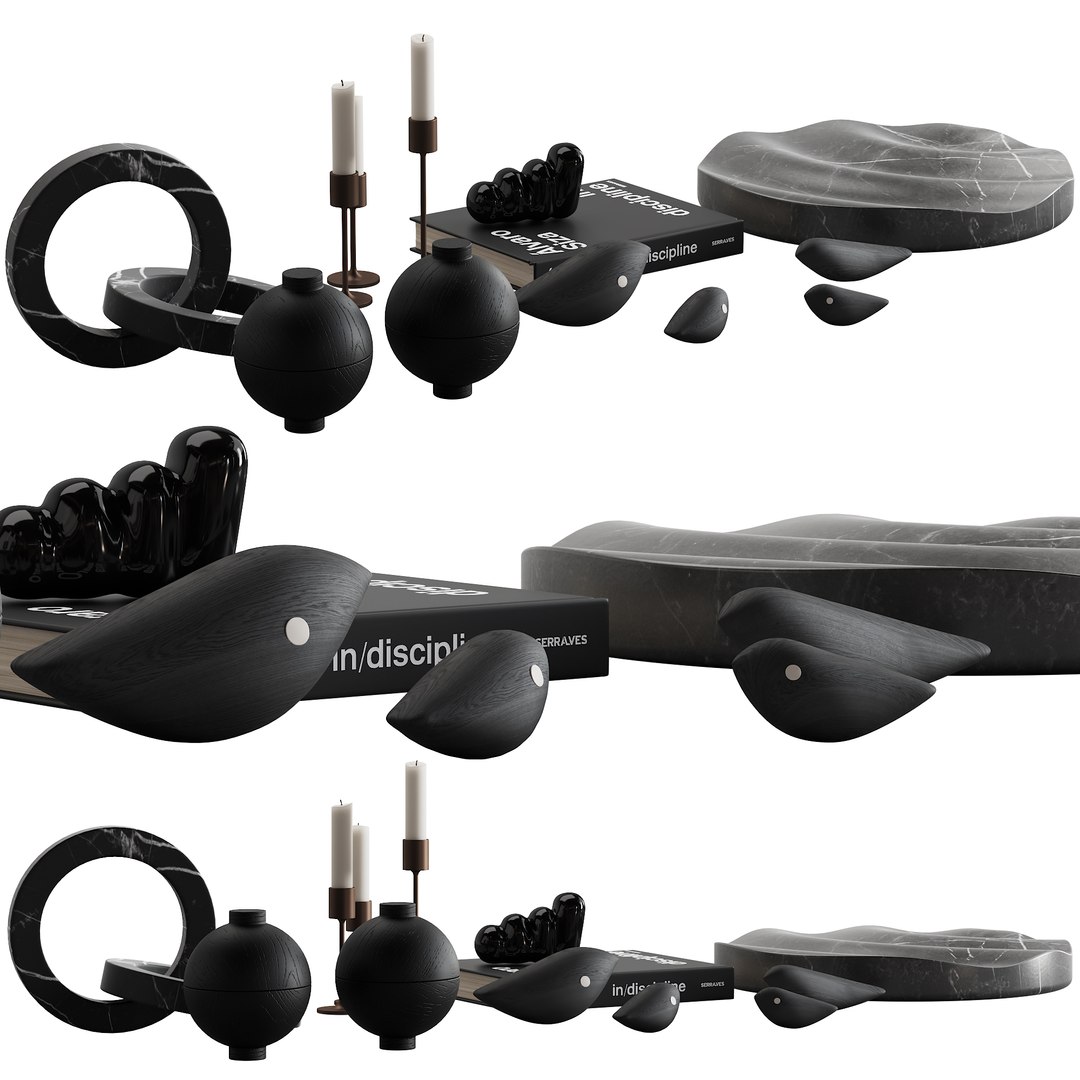 3D Model 078 Living Decor Set DARK BIRDS 00 - TurboSquid 1824044