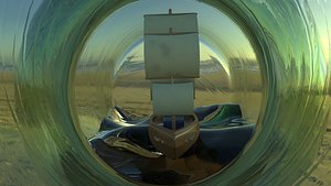 3D ship bottle model
