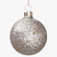 Silver Christmas Ornament Glitter
