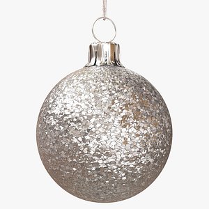 Silver Christmas Ornament Glitter