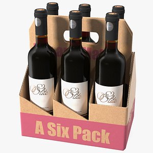3D Cardboard Bottle Carrier With Wine