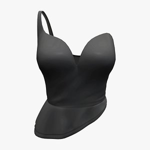 One Shoulder Strap Asymmetric Peplum Top 3D
