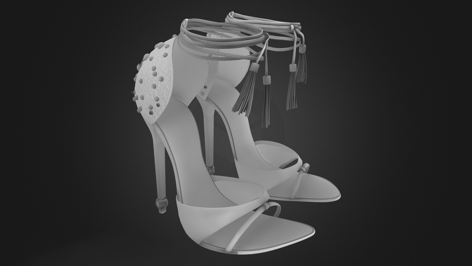 Silver Black High Heels 3D model - TurboSquid 1869103