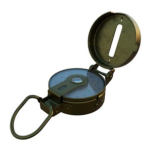 3D Old Lensatic Compass