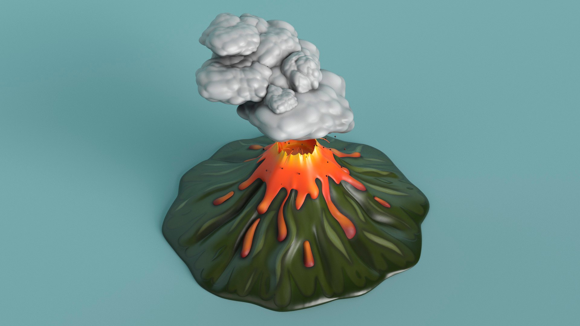 3D model Stylized Erupting Volcano Green https://p.turbosquid.com/ts-thumb/8s/RKQmgL/S9/stylizederuptingvolcanogreenvray3dmodel011/jpg/1723873420/1920x1080/fit_q87/6c781063fb861957ea774798a8ac4fde906f2449/stylizederuptingvolcanogreenvray3dmodel011.jpg